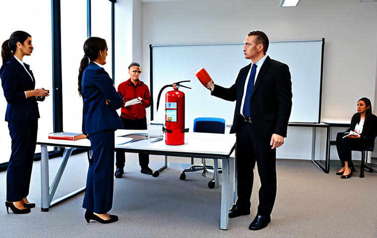 화재안전관리기술자 취업 박람회 정보 - Fire Safety Training Session**
"A diverse group of professionals participates in a fire safety trai...