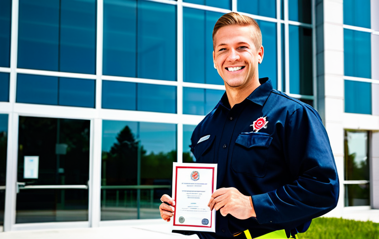 화재안전관리기술자의 자기계발과 학습법 - Certified Fire Safety Professional**
"A smiling professional fire safety technician, fully clothed ...