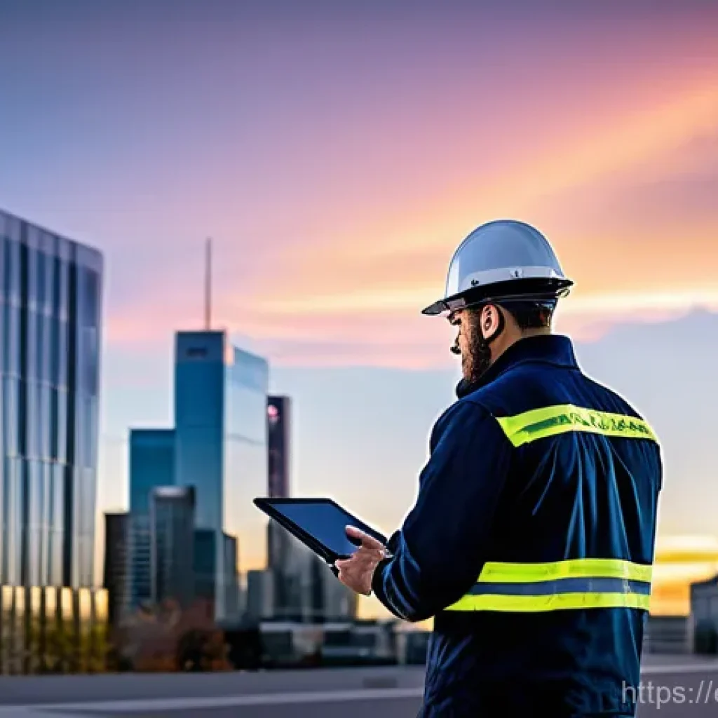 화재안전관리 기술자의 직무에서의 성과 분석 - **Prompt:** A highly skilled fire safety technician, in their early 30s, wearing a crisp, dark blue ...