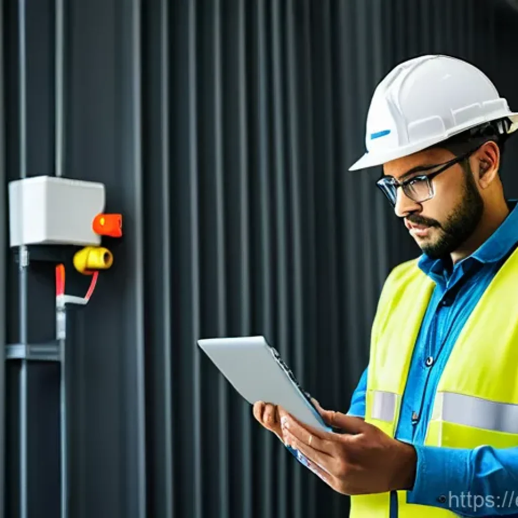 화재안전관리기술자의 연봉과 직업 만족도 - **Prompt 1: The Vigilant Protector on Site**
"A professional fire safety engineer, wearing a har...