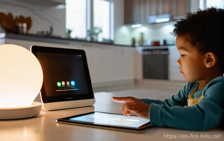 화재안전관리 실무와 관련된 최신 기술 트렌드 - **Prompt:** A cozy, modern living room at dusk, with soft ambient lighting. A diverse family – a mot...