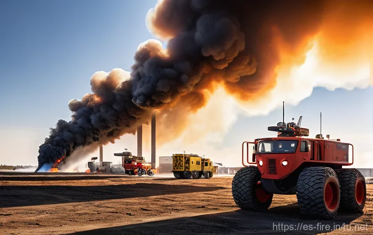 화재안전관리 분야에서 주목할 만한 최신 기술 - **Prompt:** A visually striking, futuristic control room overseeing a sprawling smart city or indust...