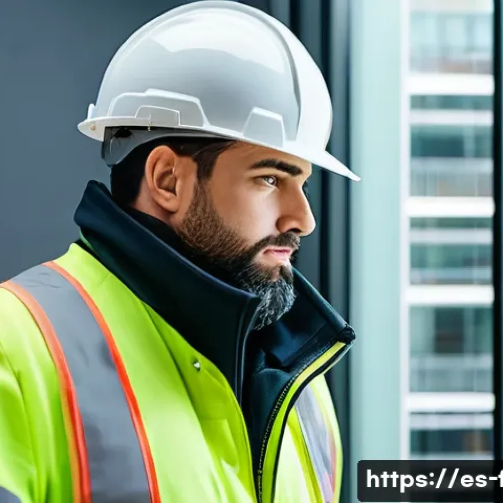 화재안전관리기술자의 연봉 성장 가능성 - A professional fire safety technician wearing certified protective gear and a company uniform, inspe...