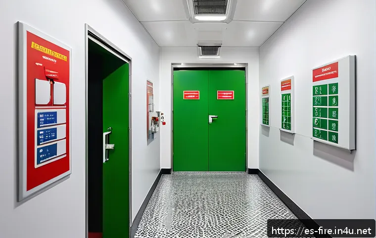 화재안전관리 실무와 관련된 주요 법령 - A detailed interior scene of a modern public building in Spain, showcasing advanced fire safety syst...